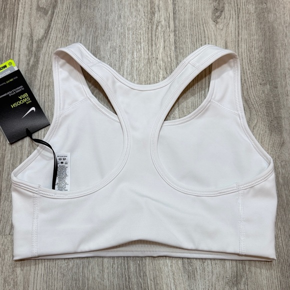 Nike Women's White Sports Bra with Black Swoosh - Picture 2 of 4